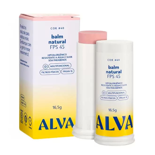 Oferta de Alva Balm Natural FPS 45 Cor 40 - Base Protetor 16,5g por R$150 em Farmácias Pague Menos