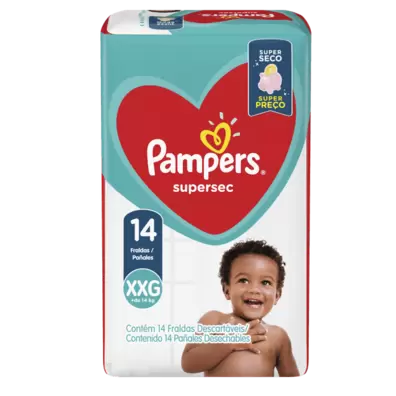 Oferta de Fraldas Pampers Super Sec - 14 Unidades - Tamanho XXG por R$61,99 em Farmácias Pague Menos