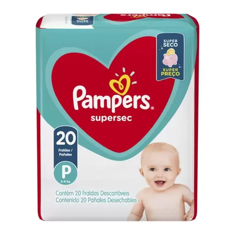 Oferta de Fraldas Pampers Super Sec - 20 Unidades - Tamanho P por R$61,99 em Farmácias Pague Menos