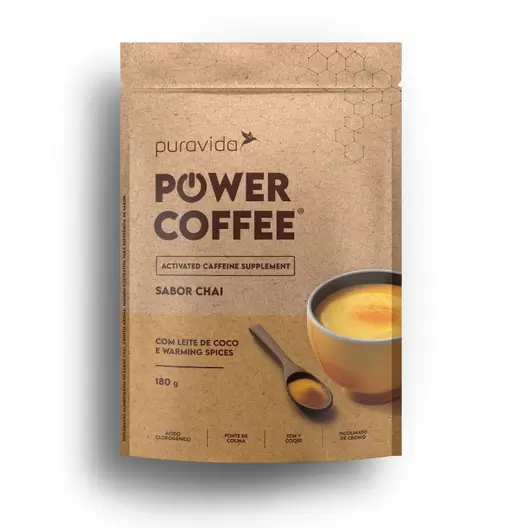 Oferta de Power Coffee Chai  Puravida 180g por R$114,36 em Farmácias Pague Menos