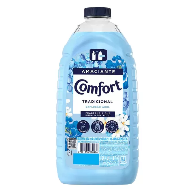 Oferta de Amaciante de Roupa Diluído Explosão Azul Comfort Frasco 1,8L por R$27,99 em Festval