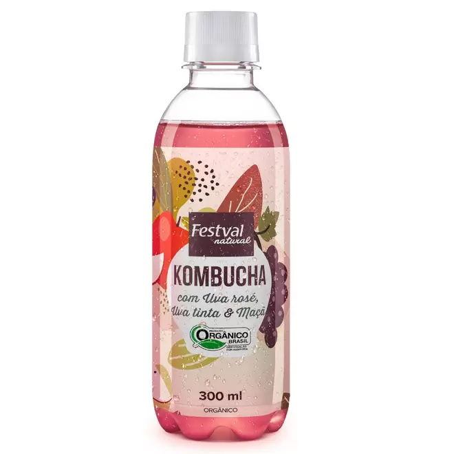 Oferta de Kombucha Festval Uva Rosé & Maça 300ml por R$9,98 em Festval