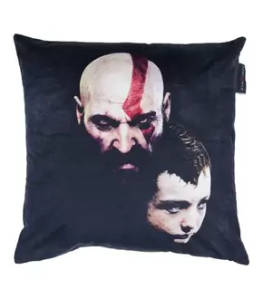 Oferta de Capa Almofada Poliester Kratos And Atreus Face Preto Gow por R$9,99 em Freitas Varejo