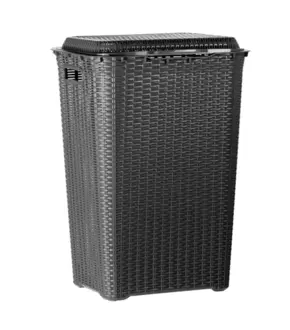 Oferta de Cesto Telado Rattan Plástico Cinza Top Plast 60L PA0377 por R$59,99 em Freitas Varejo