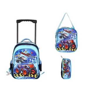 Oferta de Kit Mochila com Rodinhas + Lancheira + Estojo Infantil Speed Poliéster 3 Peças Rabiscar 41cm RF4137 por R$149,99 em Freitas Varejo