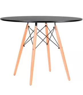 Oferta de Mesa de Jantar Redonda Eiffel Preta Mozaic 100cm por R$399,99 em Freitas Varejo