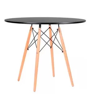 Oferta de Mesa de Jantar Redonda Eiffel Preta Mozaic 90cm por R$379,99 em Freitas Varejo