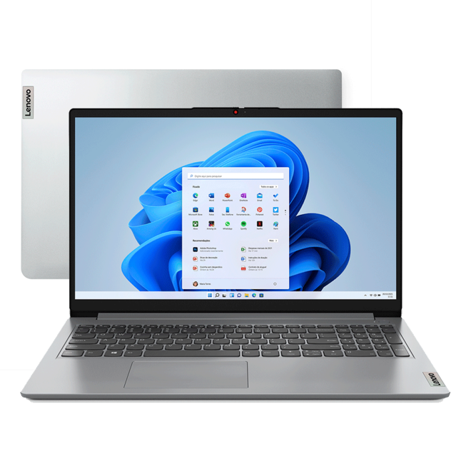 Oferta de Notebook Lenovo IdeaPad 1i Celeron com Microsoft 365 Personal 4GB 128GB SSD Windows 11 15.6" Câmera 720p com privacidade 82VX0001BR | Cloud Grey por R$1899 em Fujioka