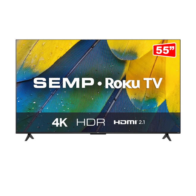 Oferta de Smart TV 55" 4K Semp LED, UHD, Roku TV com Wi-Fi Dual Dand, Controle por Aplicativo, Compatível com Ok Google, Alexa - 55RK8600 | Preto por R$2409,87 em Fujioka