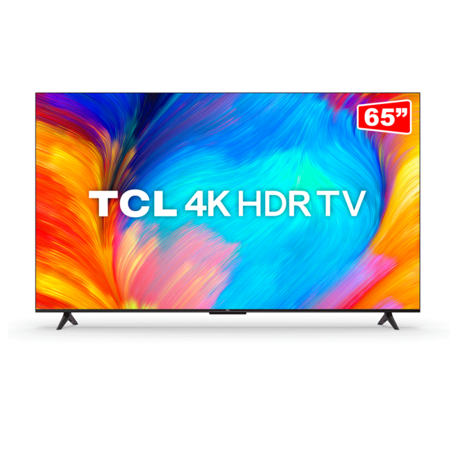 Oferta de Smart TV TCL LED 65" 4K UHD 65P635, Google TV, Dolby Áudio, HDR10, Wifi, Bluetooth, 3 HDMI, 1 USB, Design sem Bordas | Preto por R$2999 em Fujioka