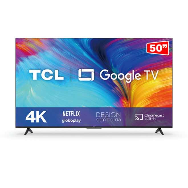 Oferta de Smart TV TCL LED 50" 4K UHD 50P635 Google TV, Comando de Voz | Preto por R$2129 em Fujioka