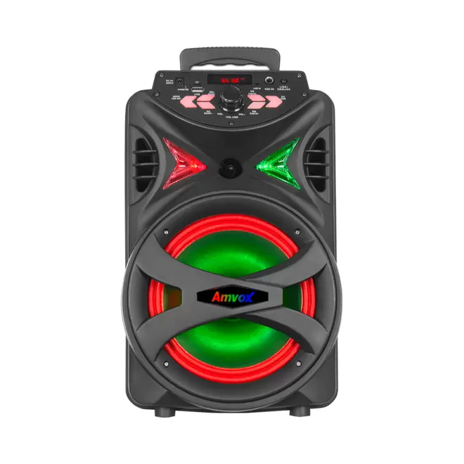 Oferta de Caixa de Som Amplificada Amvox ACA 255 HIT, 250W RMS, Bluetooth, Iluminação LED | Preta por R$309 em Fujioka