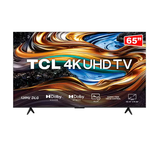 Oferta de Smart TV LED 65 TCL P755 4K UHD HDR DOLBY VISION, HDMI 2.1, com Wifi dual band e Bluetooth, Comando de voz e Google Assistant por R$2899 em Fujioka