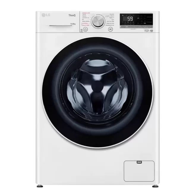 Oferta de Lava e Seca Smart LG VC4 14kg, com Inteligência Artificial AIDD, CV5014WC4A | Branca por R$4399 em Fujioka