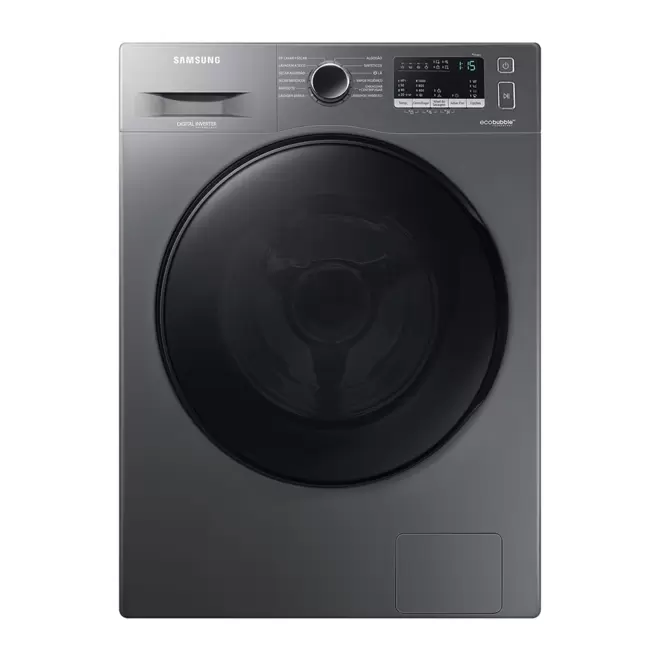 Oferta de Lava e Seca Samsung WD11A Ecobubble, Inverter, WD11A4453BX, Inox | 11kg por R$4299 em Fujioka