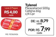 Oferta de Tylenol - Paracetamol Cafeína por R$7,99 em Drogal
