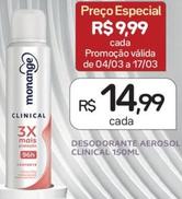 Oferta de Monange - Desodorante Aerosol Clinical por R$14,99 em Drogal