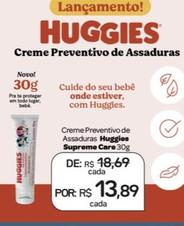 Oferta de Huggies - Creme Preventivo De Assaduras Supreme Care por R$13,89 em Drogal