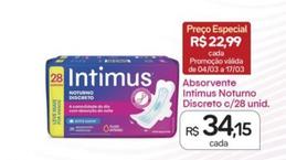 Oferta de Intimus - Absorvente Noturno Discreto por R$34,15 em Drogal
