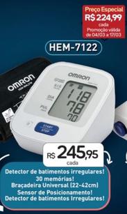Oferta de Omron - Detector De Batimentos Irregulares por R$245,95 em Drogal