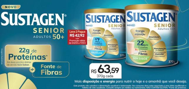 Oferta de Sustagen - Senior Adultos 50+ por R$63,59 em Drogal