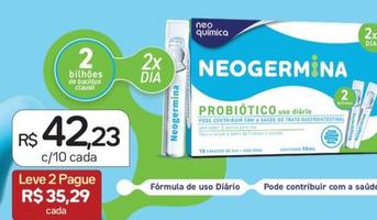 Oferta de Neogermina - Probiótico Uso Diário por R$42,23 em Drogal