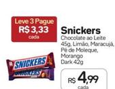 Oferta de Snickers - Chocolate Ao Leite  por R$4,99 em Drogal
