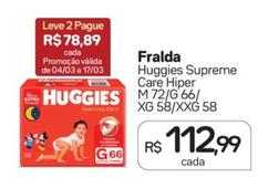 Oferta de Huggies - Fralda  por R$112,99 em Drogal