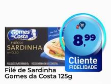 Oferta de Gomes Da Costa - File De Sardinha por R$8,99 em Tonin Superatacado