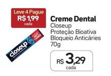 Oferta de Close Up - Creme Dental Proteção Bioativa Bloqueio Anticáries por R$3,29 em Drogal