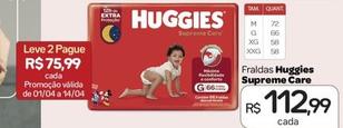 Oferta de Huggies - Fraldas Supreme Care por R$112,99 em Drogal