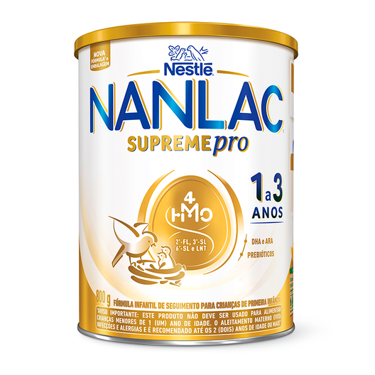 Oferta de Fórmula Infantil Nanlac Supreme Pro 1 a 3 Anos 800g por R$95,49 em Drogal