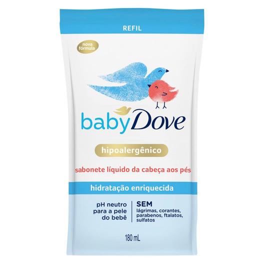 Oferta de Refil Sabonete Líquido Baby Dove Hidratação Enriquecida 180ml por R$8,89 em Drogal