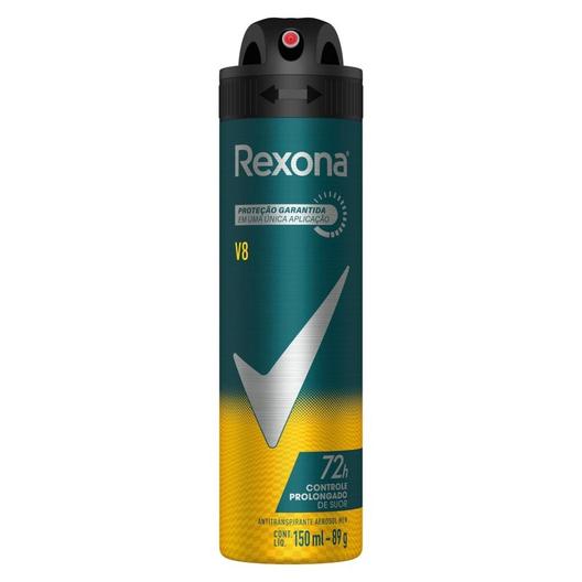 Oferta de Desodorante Antitranspirante Aerosol Rexona Masculino V8 72h 150ml por R$13,89 em Drogal