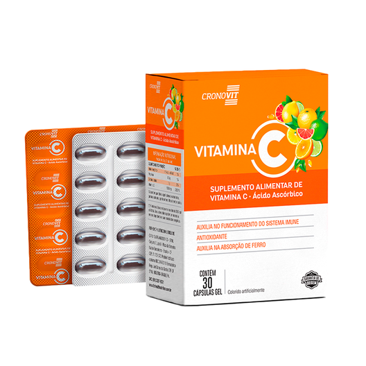 Oferta de Suplemento Alimentar Cronovit Vitamina C 30 Cápsulas Gel por R$33,32 em Drogal