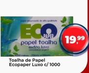 Oferta de Eco - Toalha De Papel Paper Luxo  por R$19,99 em Tonin Superatacado