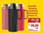Oferta de Garrafa Térmica Termolar Personal Cores por R$39,99 em Compre Mais