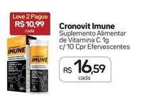 Oferta de Cronovit Imune - Suplemento Alimentar de Vitamina C 1g c/10 Cpr Efervescentes por R$16,59 em Drogal