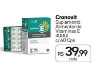 Oferta de  Cronovit - Suplemento Alimentar de Vitaminas E 400UI c/60 Cps por R$39,99 em Drogal