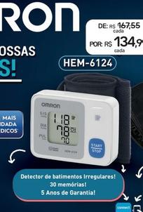 Oferta de Omron - Detector De Batimentos Irregulares! por R$134,99 em Drogal