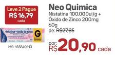 Oferta de Neo Quimica - Nistatina 100.000ui/g+ Óxido De Zinco por R$20,9 em Drogal