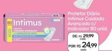 Oferta de Intimus - Protetor Diário Cuidado Avançado C/ Indicador 80 Unid por R$24,99 em Drogal
