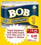 Oferta de Bob - Papel Higiênico Folha Dupla por R$14,49 em Compre Mais