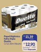 Oferta de Duetto - Papel Higienico Folha Tripla  por R$12,9 em Superpão