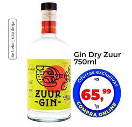 Oferta de Zuur - Gin Dry  por R$65,99 em Tonin Superatacado
