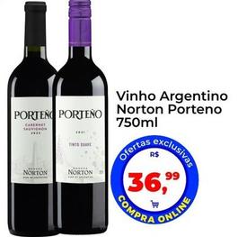 Oferta de Norton - Vinho Argentino Porteno por R$36,99 em Tonin Superatacado