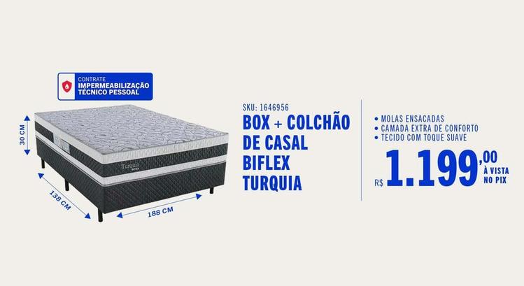 Oferta de Box + Colchão De Casal Biflex Turquia por R$1199 em Casas Bahia