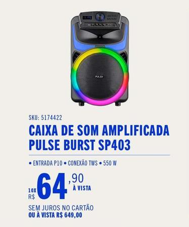 Oferta de Pulse - Caixa De Som Amplificada Burst SP403 por R$649 em Casas Bahia