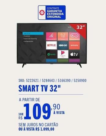 Oferta de Smart Tv 32" por R$1099 em Casas Bahia