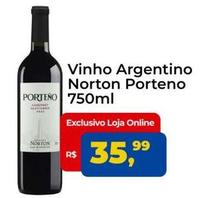 Oferta de  Porteno - Vinho Argentino Norton por R$35,99 em Tonin Superatacado